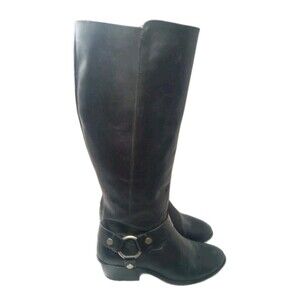 Frye Carson Harness Boots Women's Size 9 M Western Tall Black Leather  3470838